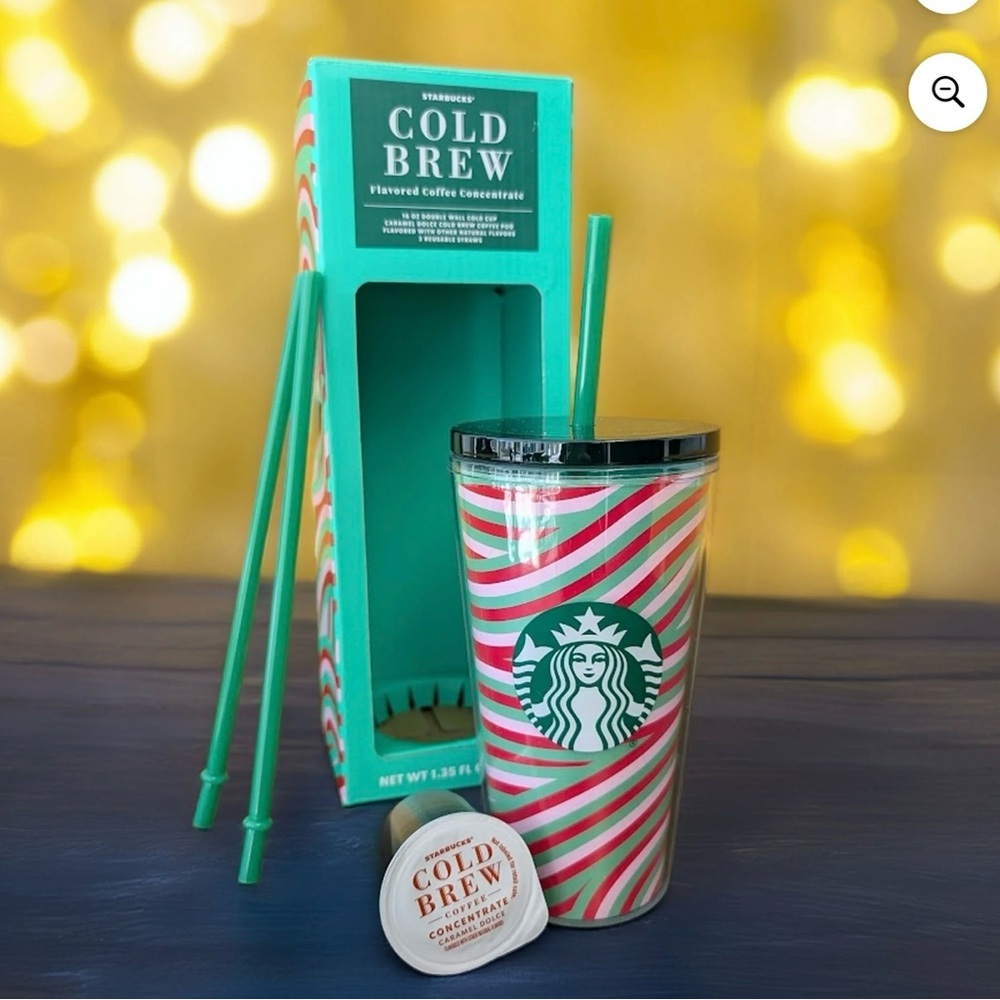 Brand New Limited Edition Starbucks 16 oz Cold Brew Tumbler with Straws
